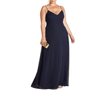 NWT Birdy Grey Devin Chiffon Convertible Dress Navy Blue - XXL